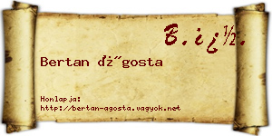 Bertan Ágosta névjegykártya